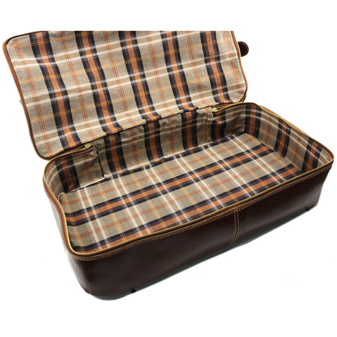 Floto Italian Positano leather gladstone travel duffle bag brown